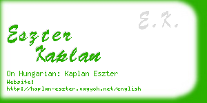 eszter kaplan business card